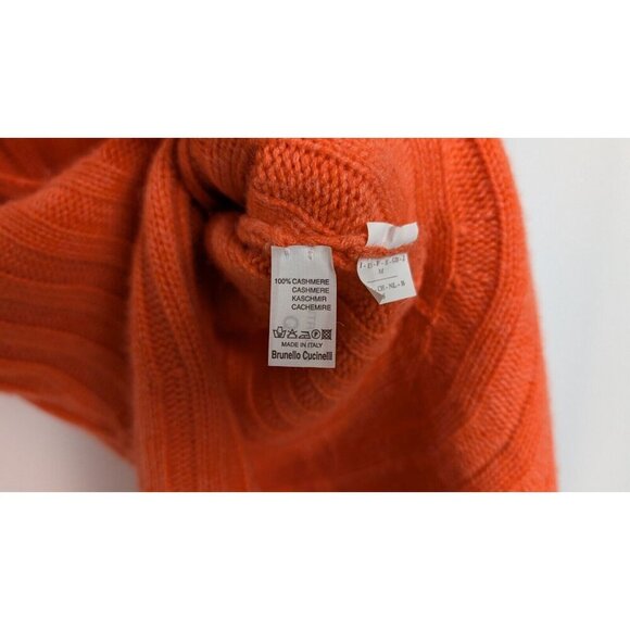 Brunello Cucinelli sz. M 100% Cashmere Italy Cardigan Sweater Ribbed Knit Button - Picture 7 of 9